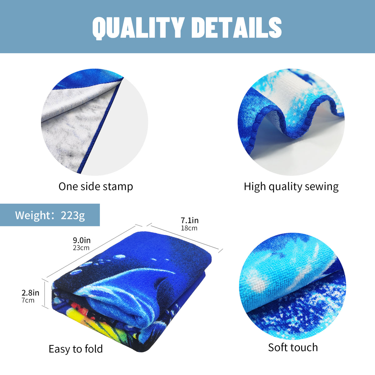 Microfiber Dolphin Beach Towel