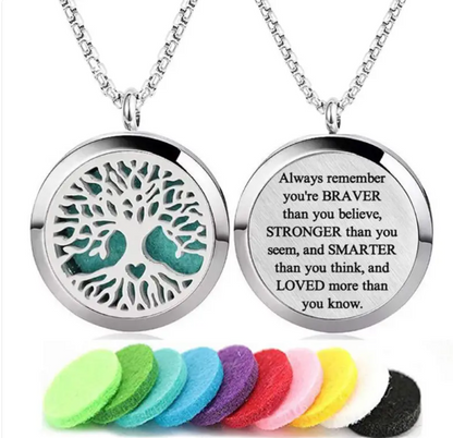 Round Stainless Steel Aromatherapy Pendant