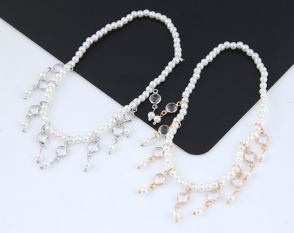 Pearl Beaded Tassel Anklet