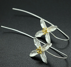 Long Floral Earrings, Bellflower Earrings