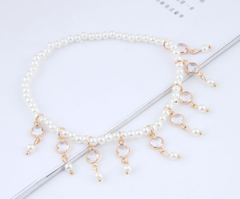 Pearl Beaded Tassel Anklet