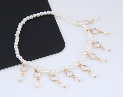 Pearl Beaded Tassel Anklet