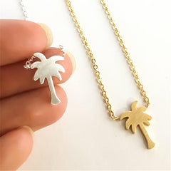 Palm Tree and Coconut Tree Plant Necklace