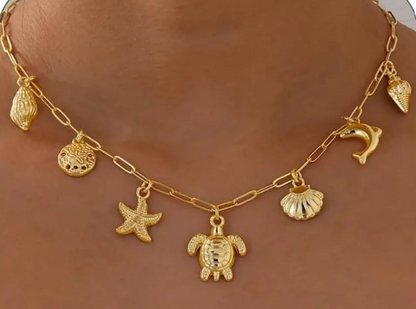 Shell and Starfish Beach Necklace