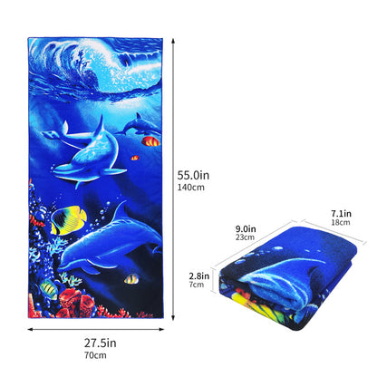 Microfiber Dolphin Beach Towel