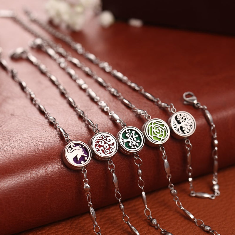 Adjustable Stainless Steel Aromatherapy Bracelet