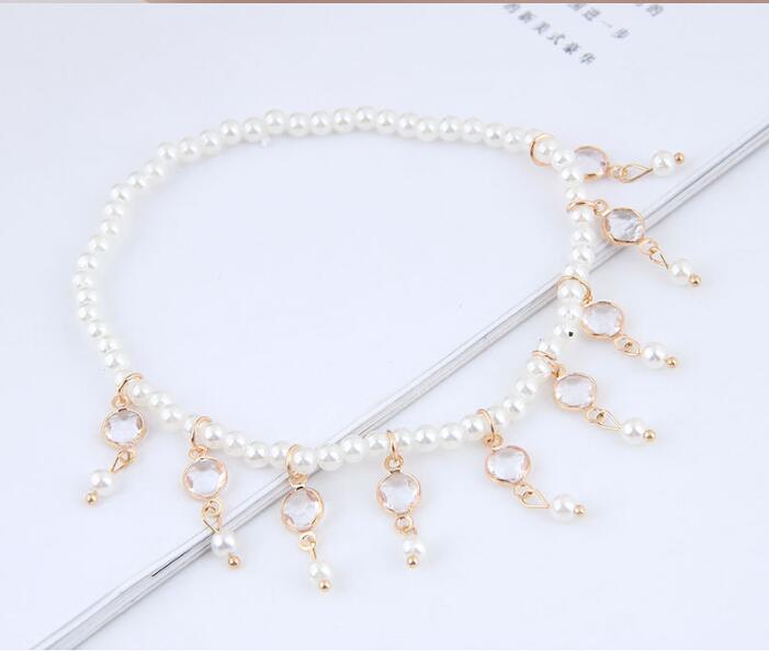 Pearl Beaded Tassel Anklet