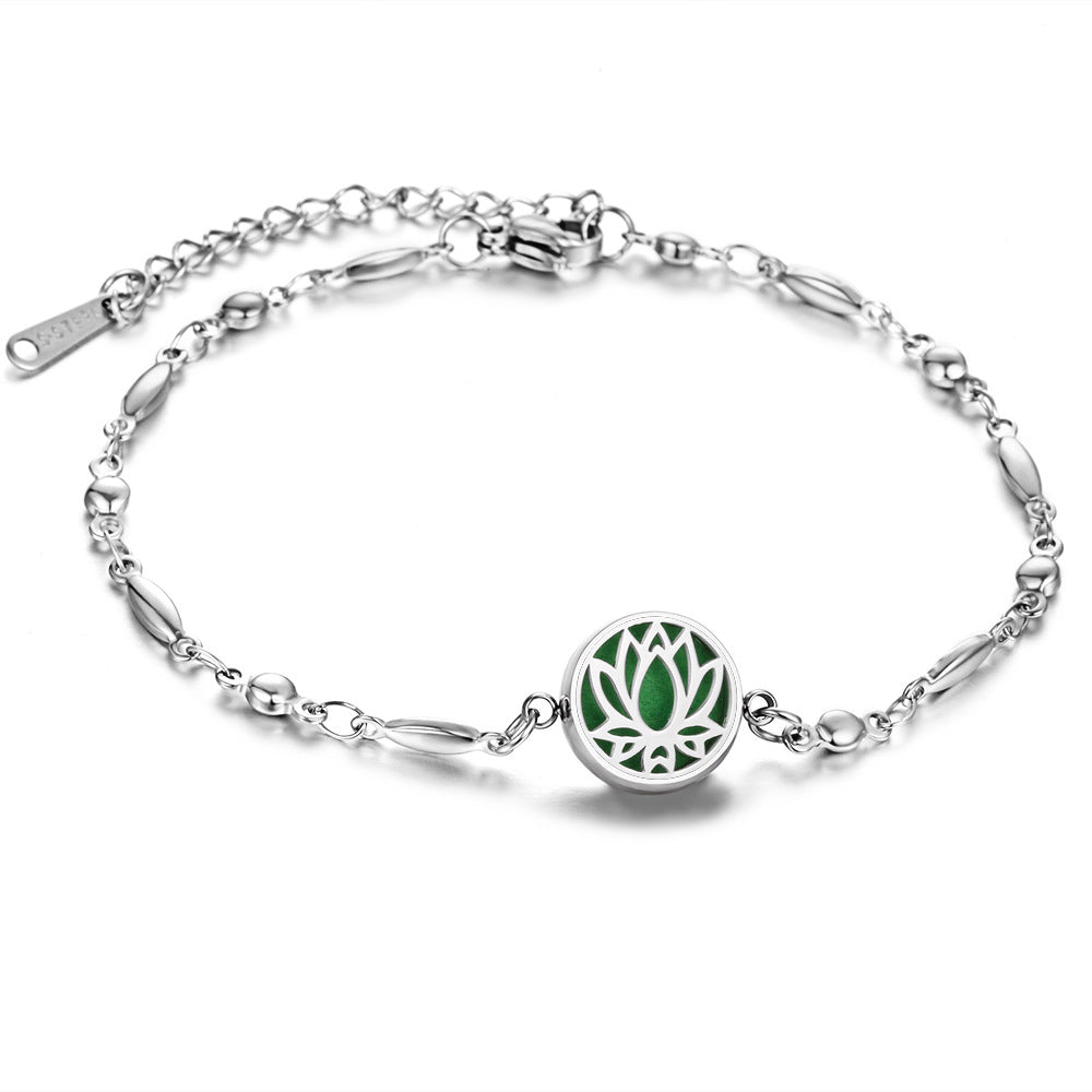 Adjustable Stainless Steel Aromatherapy Bracelet