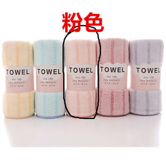 Thick Coral Fleece Towels - Striped Face Towels Set of 5