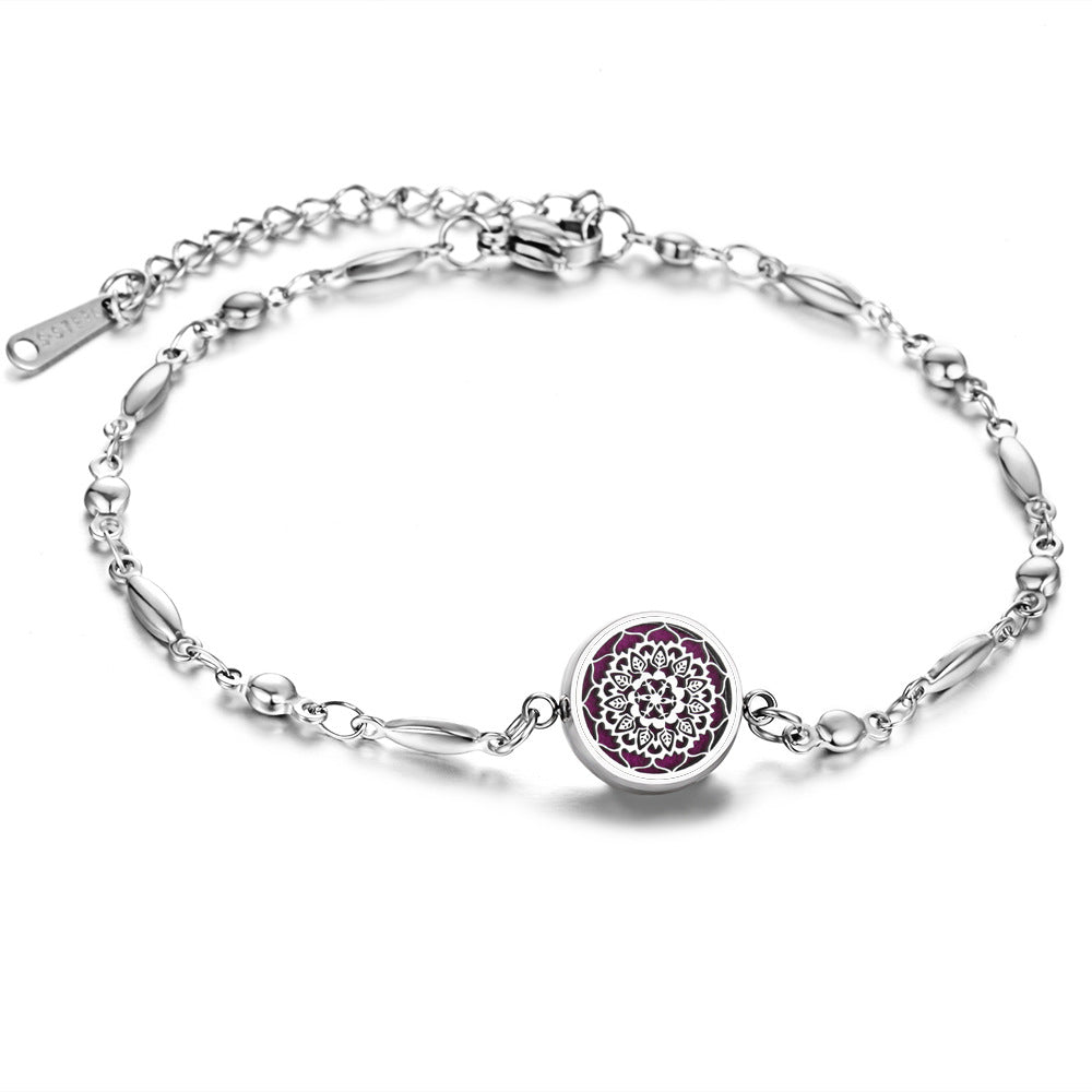 Adjustable Stainless Steel Aromatherapy Bracelet