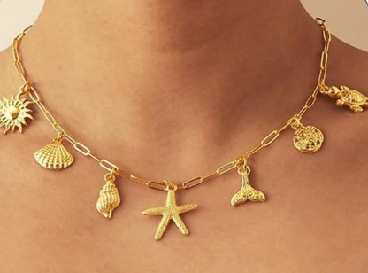 Shell and Starfish Beach Necklace