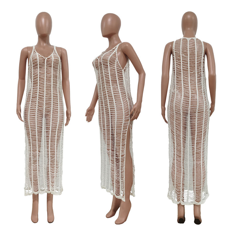 Crochet Beach Cover-Up Maxi Dress