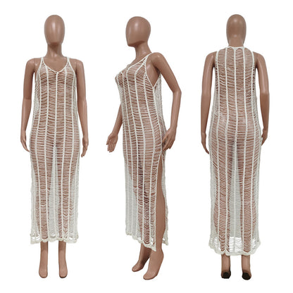 Crochet Beach Cover-Up Maxi Dress