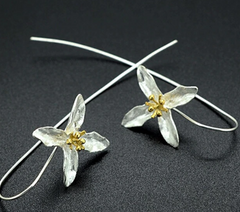 Long Floral Earrings, Bellflower Earrings