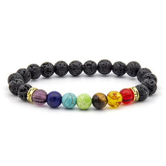 Colorful Lava Stone Aromatherapy Bracelet for Yoga