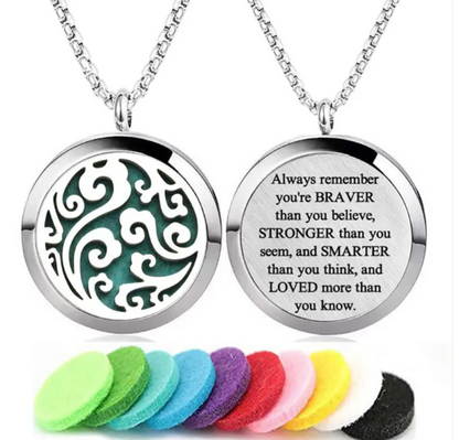 Round Stainless Steel Aromatherapy Pendant