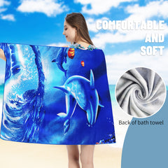 Red Coral & Whale Beach Towels for Yoga & Swimming
