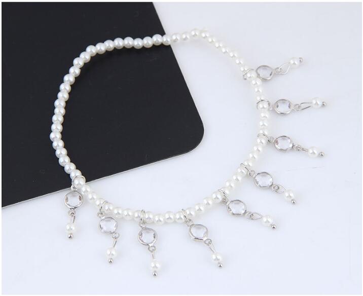 Pearl Beaded Tassel Anklet
