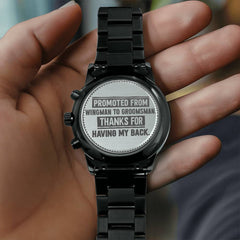 Groomsman Promoted From Wingman to Groomsman – Men's Watch