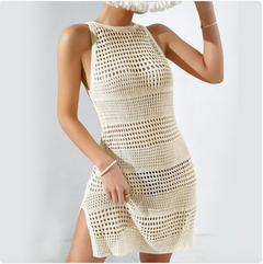 Knitted Backless Beach Cover-Up Blouse