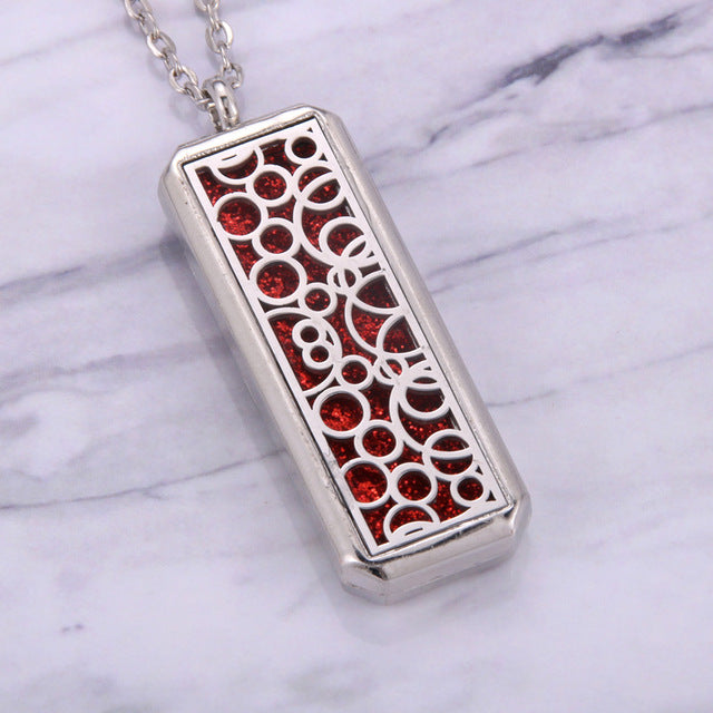 Stainless Steel Aromatherapy Necklace Flat