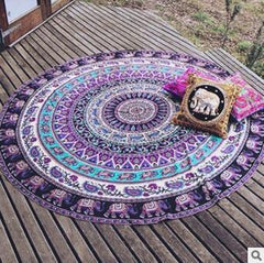 Elephant Print Beach Shawl Mat