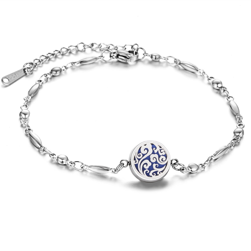 Adjustable Stainless Steel Aromatherapy Bracelet