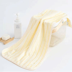 Thick Coral Fleece Towels - Striped Face Towels Set of 5