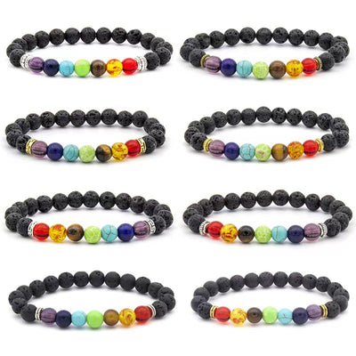 Colorful Lava Stone Aromatherapy Bracelet for Yoga