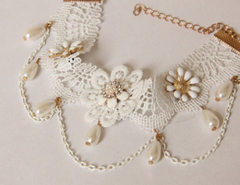 White Floral Bridal Bridesmaid Dress Accessory Anklet