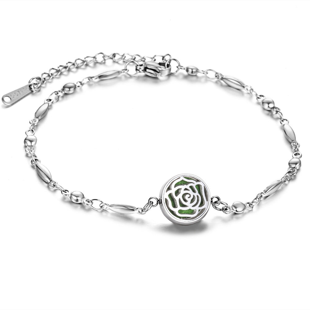 Adjustable Stainless Steel Aromatherapy Bracelet
