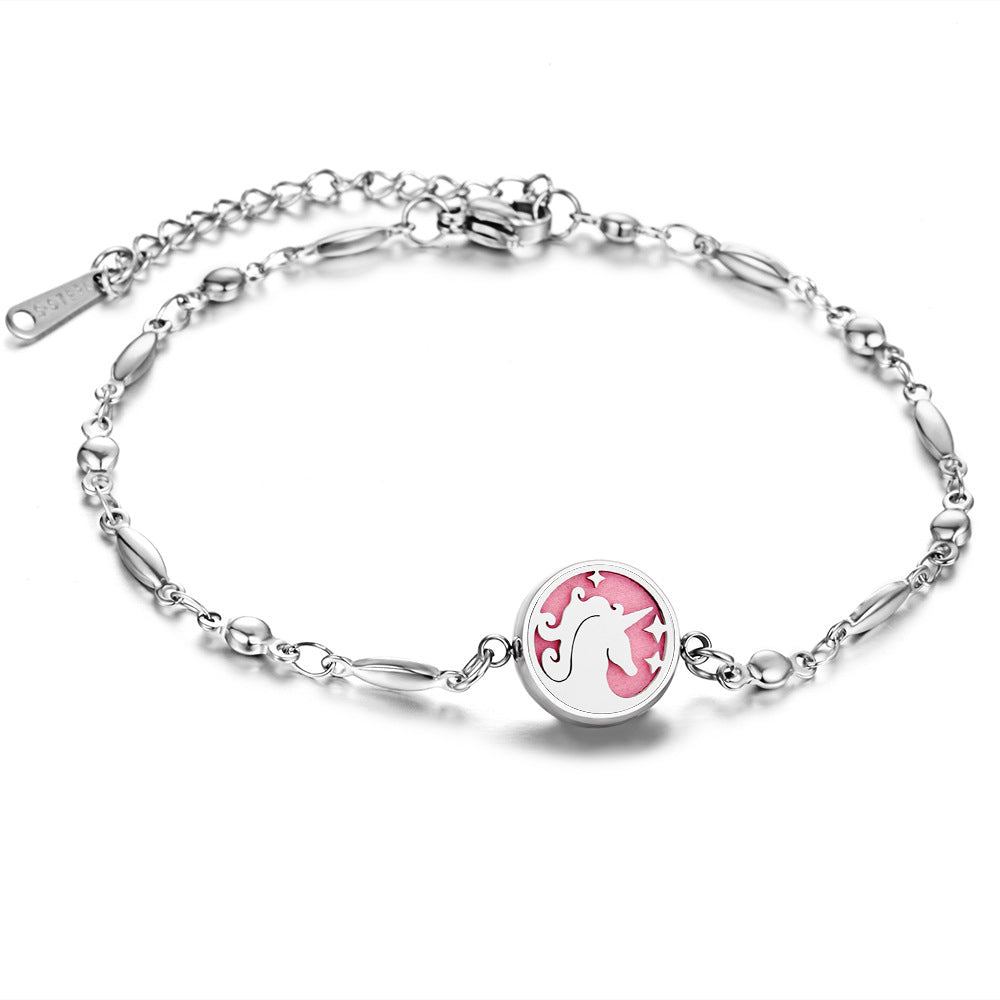 Adjustable Stainless Steel Aromatherapy Bracelet