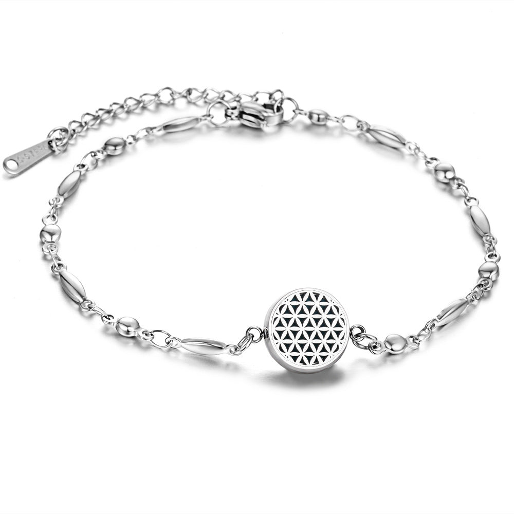 Adjustable Stainless Steel Aromatherapy Bracelet