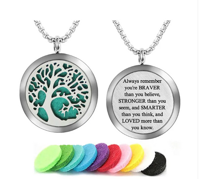 Round Stainless Steel Aromatherapy Pendant
